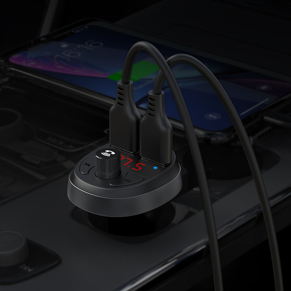MCDODO CC-6880 Bluetooth FM vysílač Nabíječka do auta Bezdrátový Bluetooth FM rádiový adaptér Hudební přehrávač – černý MCDODO CC-6880 Bluetooth FM vysílač Nabíječka do auta Bezdrátový Bluetooth FM rádiový adaptér Hudební přehrávač – černý